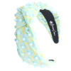 Turquoise and Lime Flower Power Headband with Iridescent Beads-Brianna Cannon Clearance