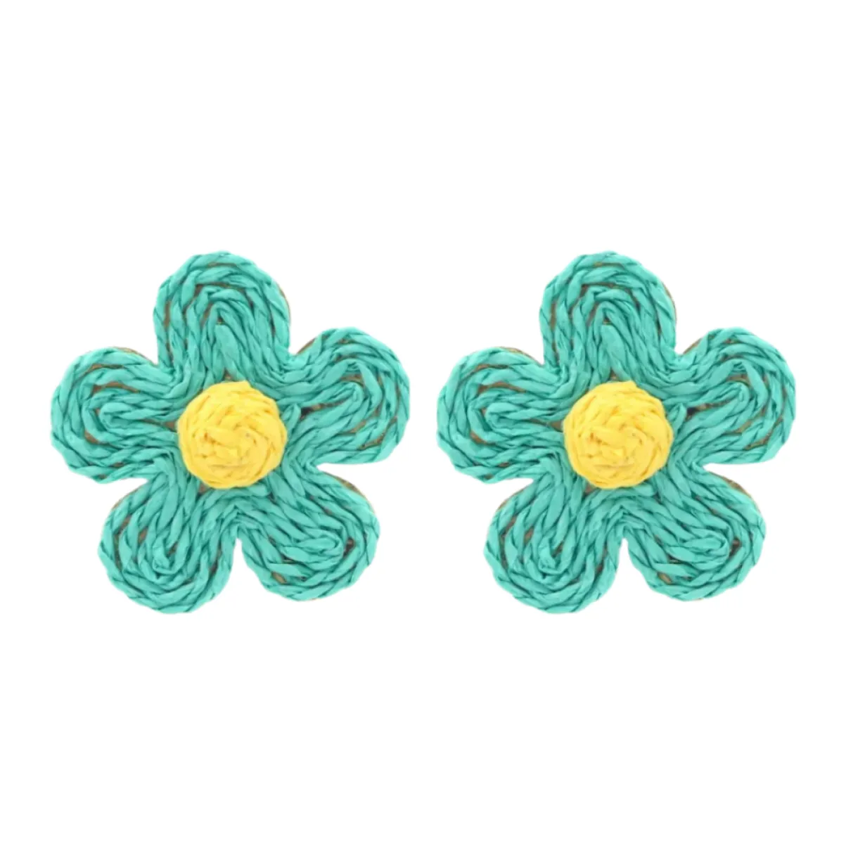 turquoise_green_raffia_da_0.webp Turquoise Green Raffia Daisy Earrings-Brianna Cannon Hot