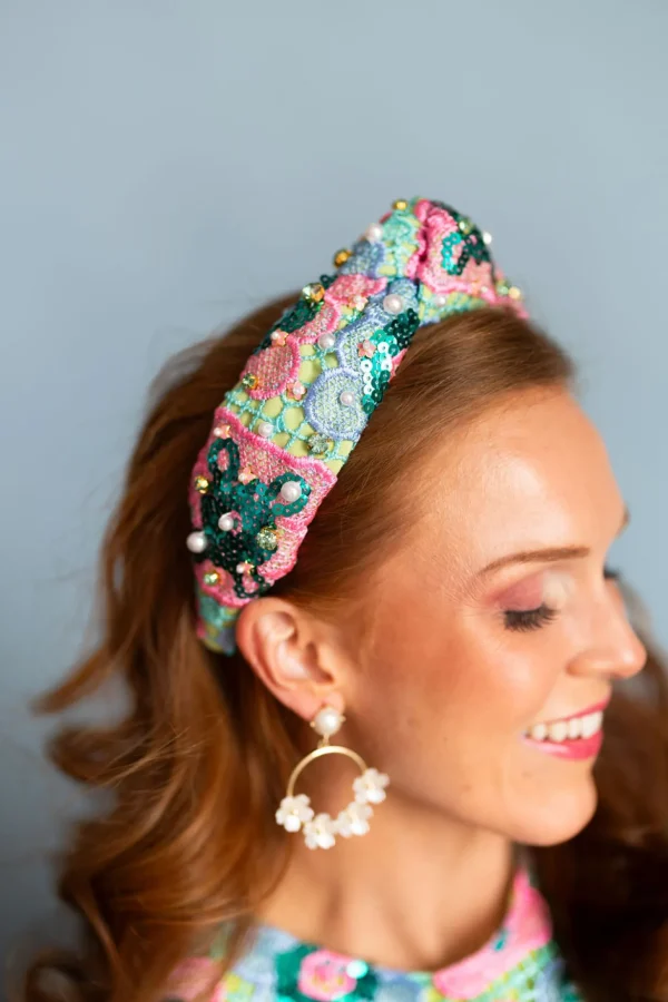 Turquoise Mosaic Headband-Brianna Cannon Outlet