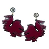 University of South Carolina Garnet and Black Glitter Gamecock Earrings-Brianna Cannon Outlet