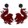 University of South Carolina Garnet Gamecock Earrings with Black Druzy-Brianna Cannon Best