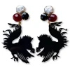 University of South Carolina Black Gamecock Earrings with 3 Gemstones-Brianna Cannon Clearance
