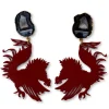 University of South Carolina Garnet Gamecock Earrings with Black Geode-Brianna Cannon Hot