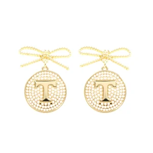 University of Tennessee Logo Pearl Medallion Earring-Brianna Cannon Online