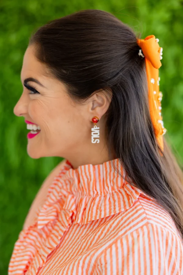 University of Tennessee Mini White VOLS Earrings-Brianna Cannon Best