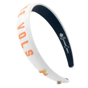 University of Tennessee White Thin Embroidered Headband-Brianna Cannon Best