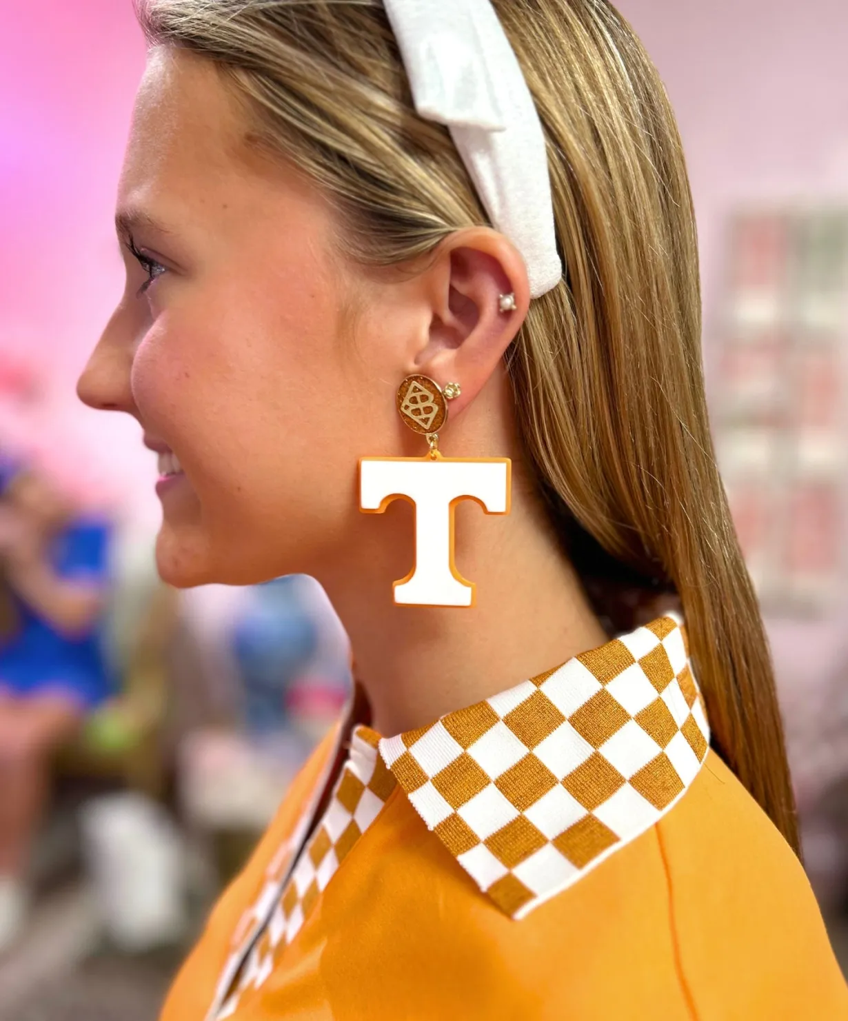 university_of_tennessee_w_1-4.webp University of Tennessee White and Orange Power T Earrings-Brianna Cannon Clearance