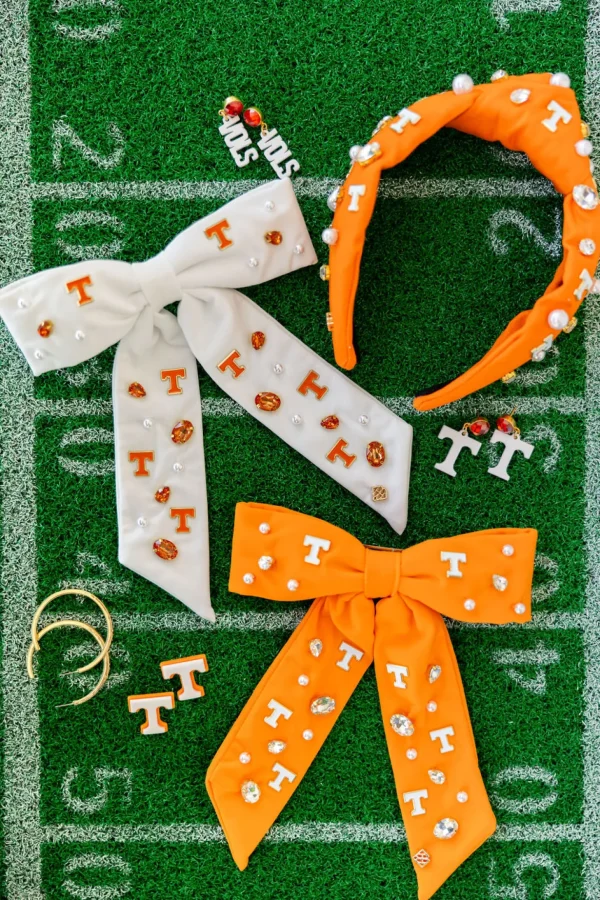 University of Tennessee White Tennessee Bow Barrette-Brianna Cannon Sale