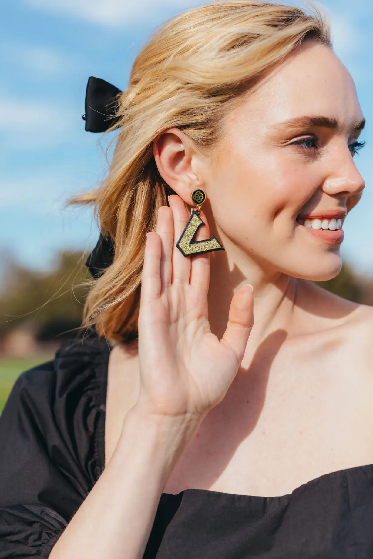 vanderbilt_gold_logo_over_3.webp Vanderbilt Gold Logo over Black Earrings-Brianna Cannon Hot