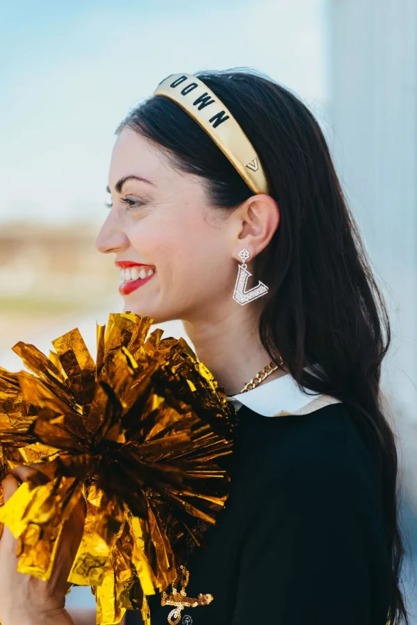 Vanderbilt Gold Thin Embroidered Headband-Brianna Cannon Outlet