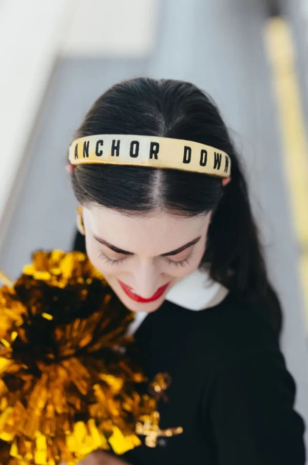 Vanderbilt Gold Thin Embroidered Headband-Brianna Cannon Outlet