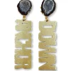 Vanderbilt Gold Tone ANCHOR DOWN Earrings with Black Geode-Brianna Cannon Best