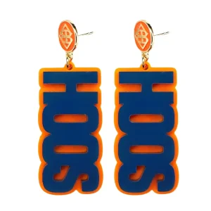 Virginia Navy and Orange HOOS Earrings-Brianna Cannon Discount