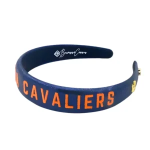 Virginia Navy Thin Embroidered Headband-Brianna Cannon Fashion