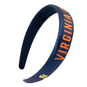Virginia Navy Thin Embroidered Headband-Brianna Cannon Fashion