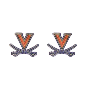 Virginia Pavé Logo Studs-Brianna Cannon Fashion