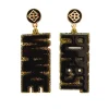 Wake Forest Black & Gold Glitter WAKE FOREST Earring-Brianna Cannon New