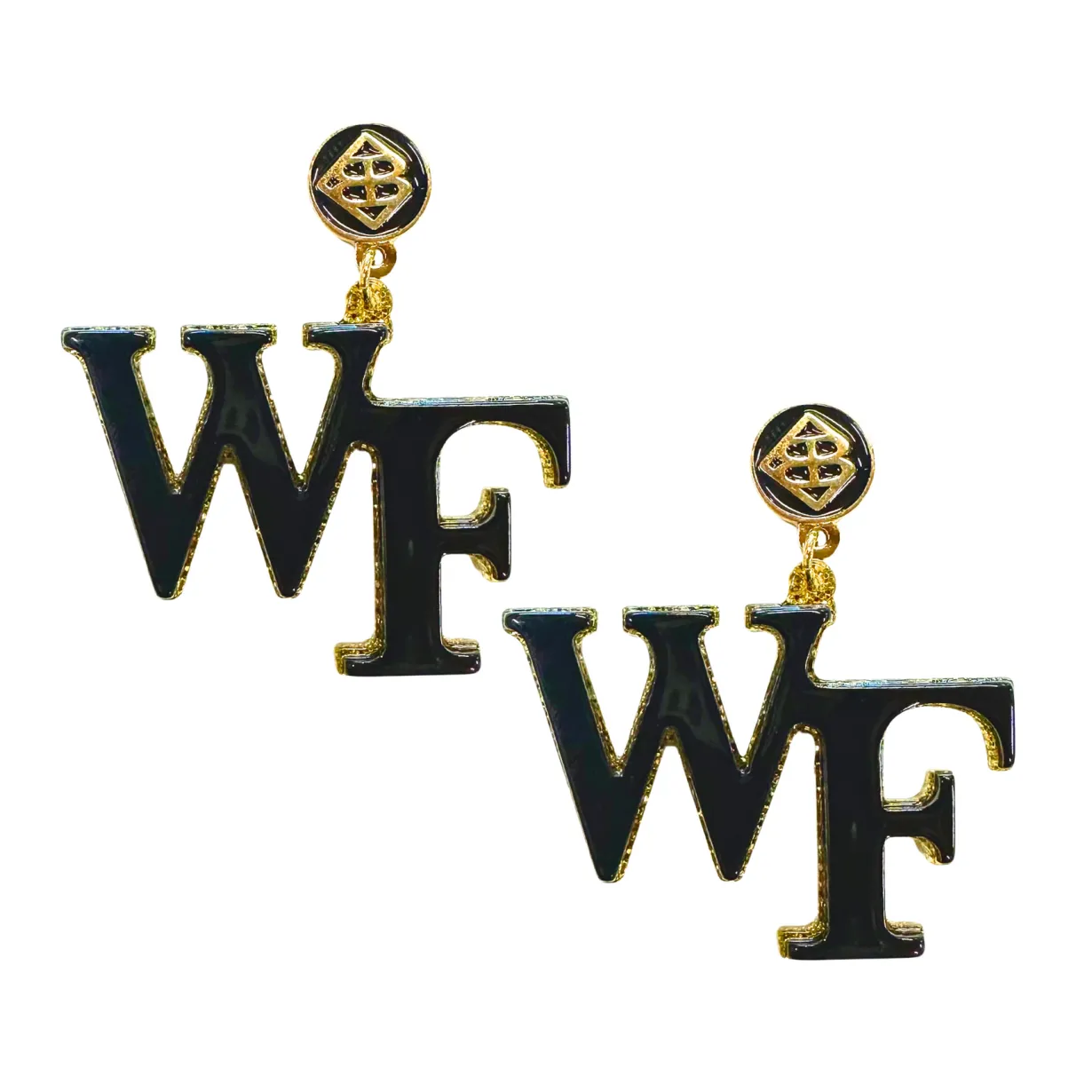 wake_forest_black_logo_ea_0.webp Wake Forest Black Logo Earrings-Brianna Cannon Sale