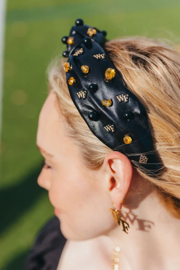 Wake Forest Black Logo Headband-Brianna Cannon Outlet