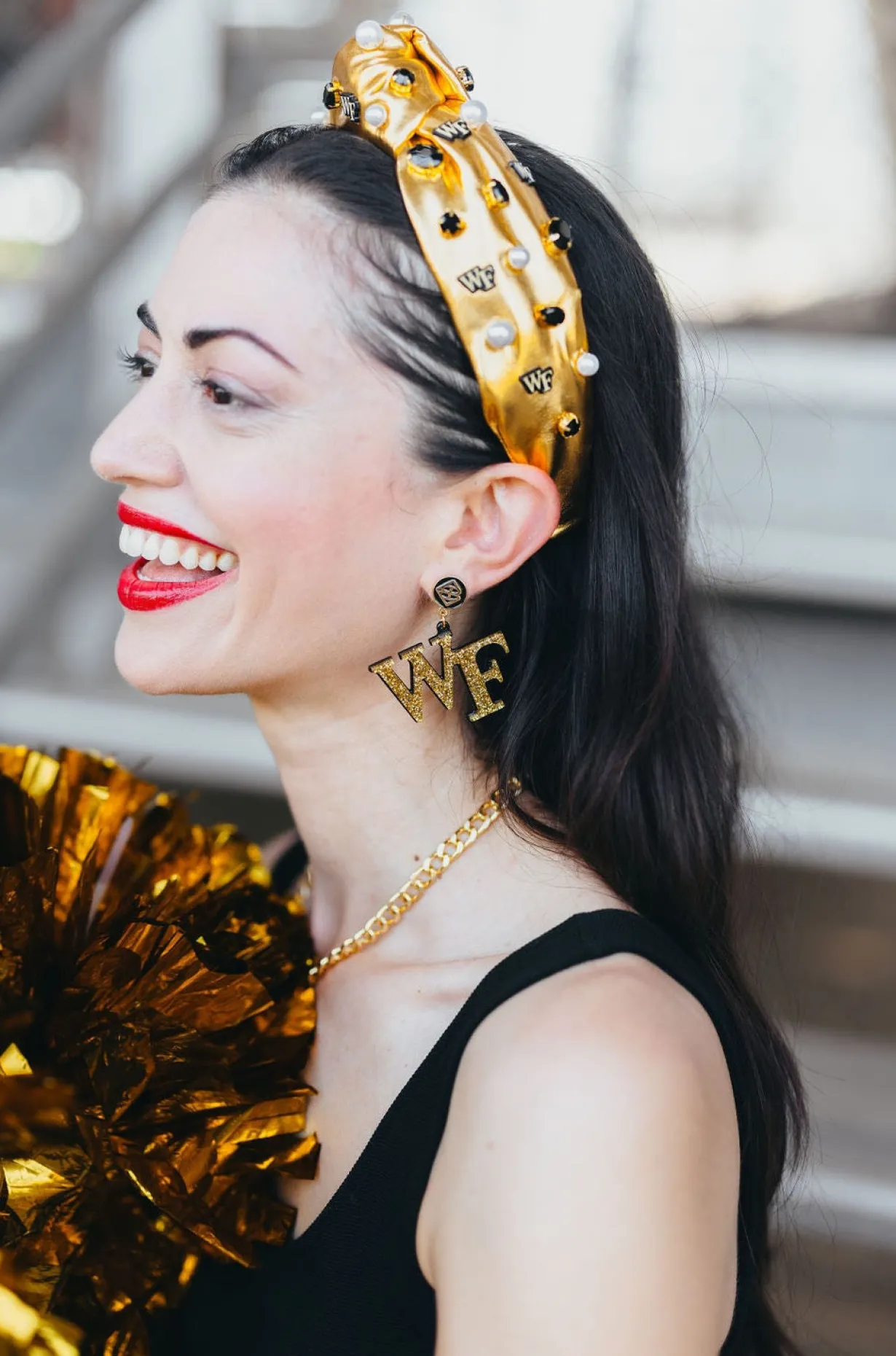 wake_forest_gold_glitter__1.webp Wake Forest Gold Glitter Logo Earrings-Brianna Cannon Outlet