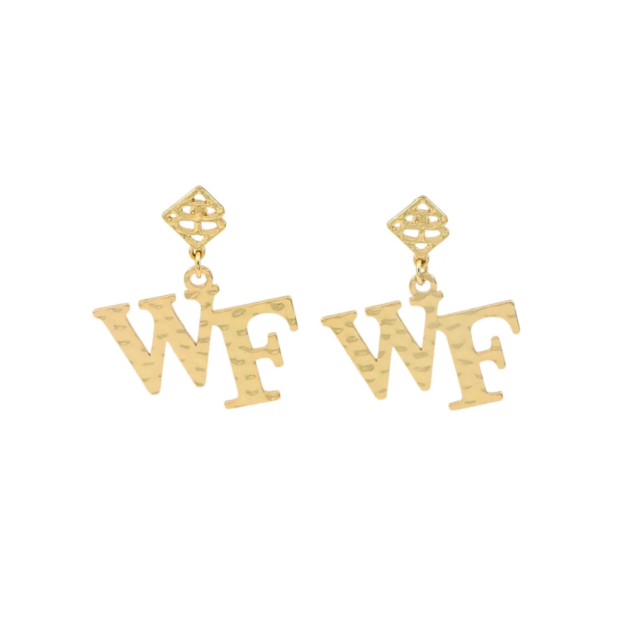wake_forest_gold_logo_ear_0.webp Wake Forest Gold Logo Earring with BC Logo-Brianna Cannon Fashion