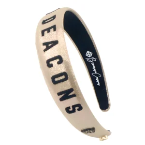 Wake Forest Gold Thin Embroidered Headband-Brianna Cannon Clearance