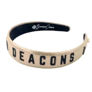 Wake Forest Gold Thin Embroidered Headband-Brianna Cannon Clearance