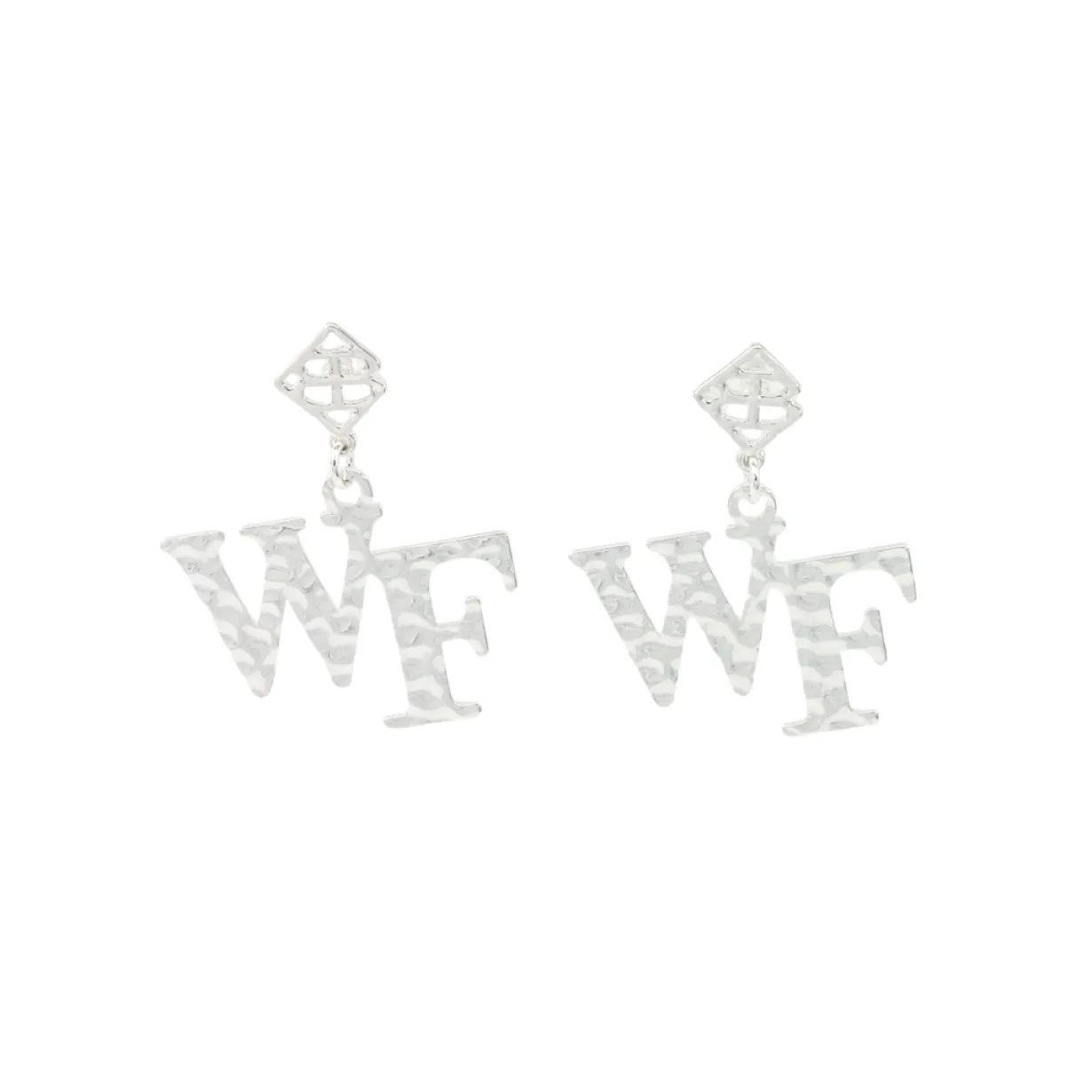 wake_forest_silver_logo_e_0.webp Wake Forest Silver Logo Earring with BC Logo-Brianna Cannon Outlet