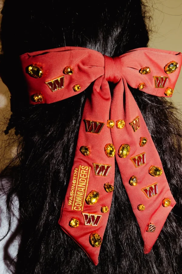Washington Commanders Burgundy Bow Barrette-Brianna Cannon Hot
