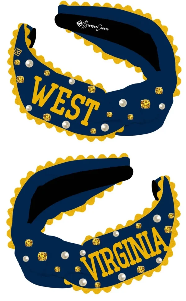 West Virginia Adult WEST VIRGINIA Cross Stitch Headband PRE-ORDER-Brianna Cannon Fashion