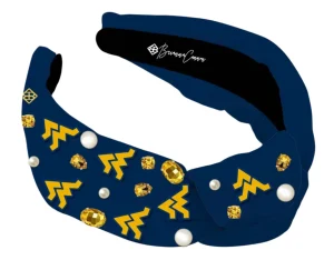West Virginia Navy Logo Headband PRE-ORDER-Brianna Cannon Hot
