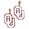 White and Crimson Glitter OU Earrings-Brianna Cannon Sale