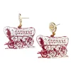 White and Crimson Glitter Sooner Schooner Earrings-Brianna Cannon Sale