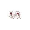 White and Crimson Glitter OU Studs-Brianna Cannon New