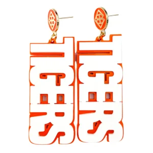 White and Orange TIGERS Earrings-Brianna Cannon Online