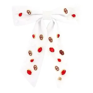 White OU Bow Barrette-Brianna Cannon Clearance
