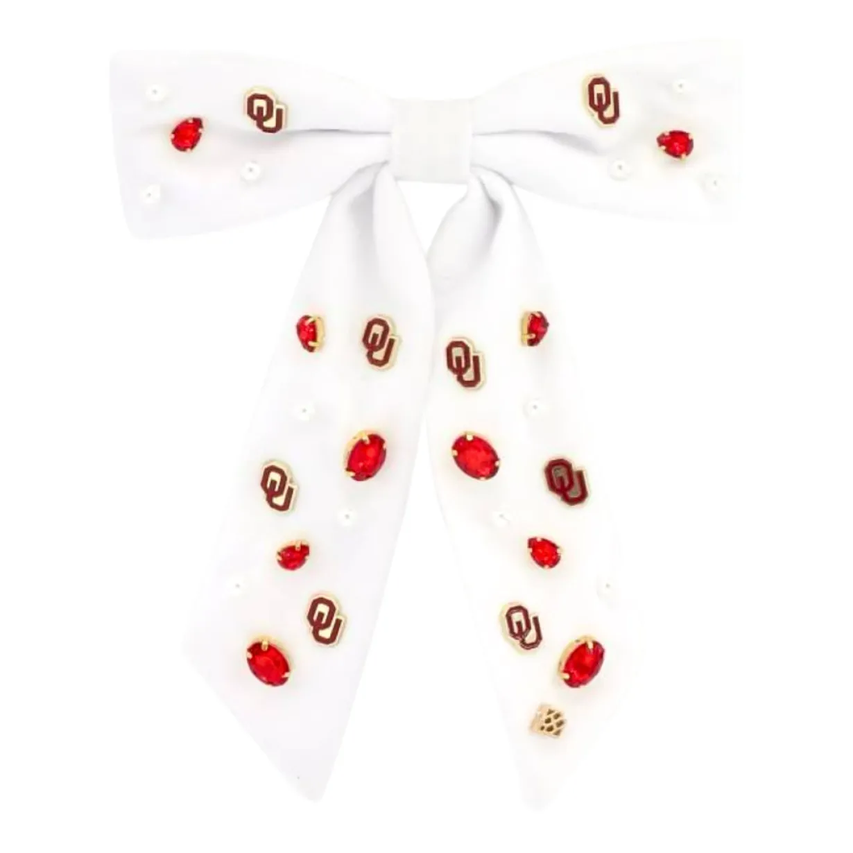 white_ou_bow_barrette_0.webp White OU Bow Barrette-Brianna Cannon Clearance