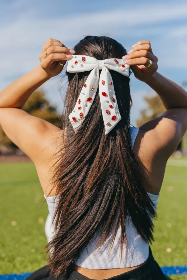 White OU Bow Barrette-Brianna Cannon Clearance