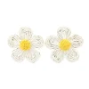 White Raffia Daisy Earrings-Brianna Cannon Discount