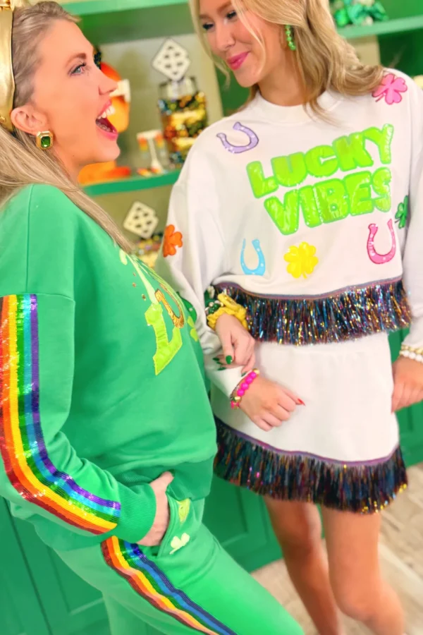White Rainbow Fringe Skirt/Skort-Brianna Cannon Fashion