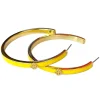 Yellow Enamel Logo Hoops-Brianna Cannon Outlet