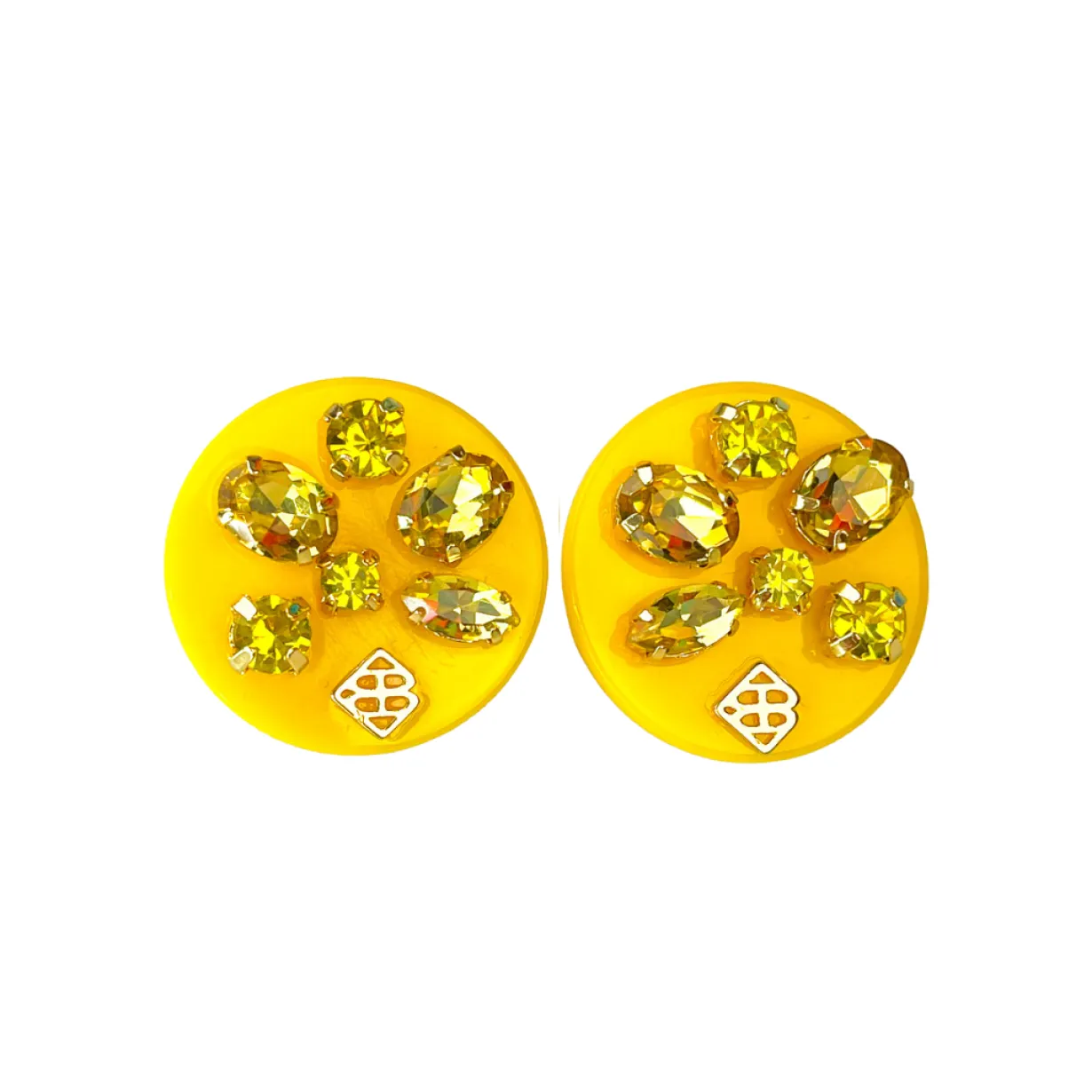 yellow_resin_dot_studs_wi_0.webp Yellow Resin Dot Studs with Yellow Crystals-Brianna Cannon New