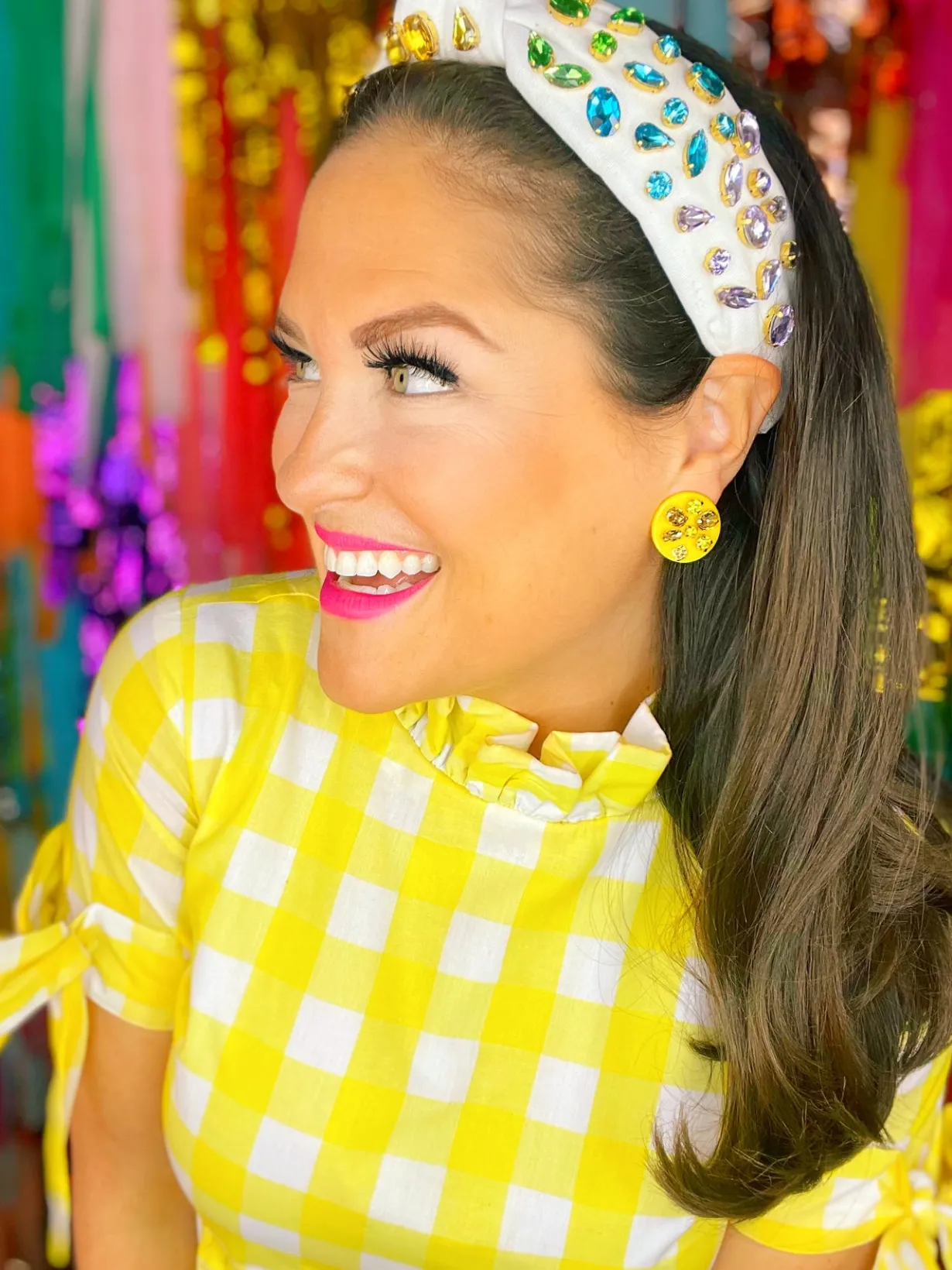 yellow_resin_dot_studs_wi_1.webp Yellow Resin Dot Studs with Yellow Crystals-Brianna Cannon New