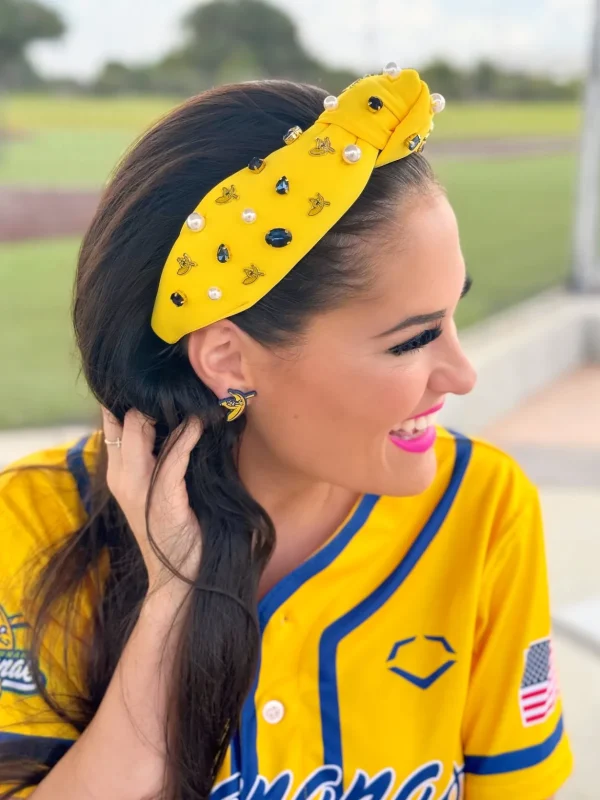Yellow Savannah Bananas Logo Headband-Brianna Cannon Discount