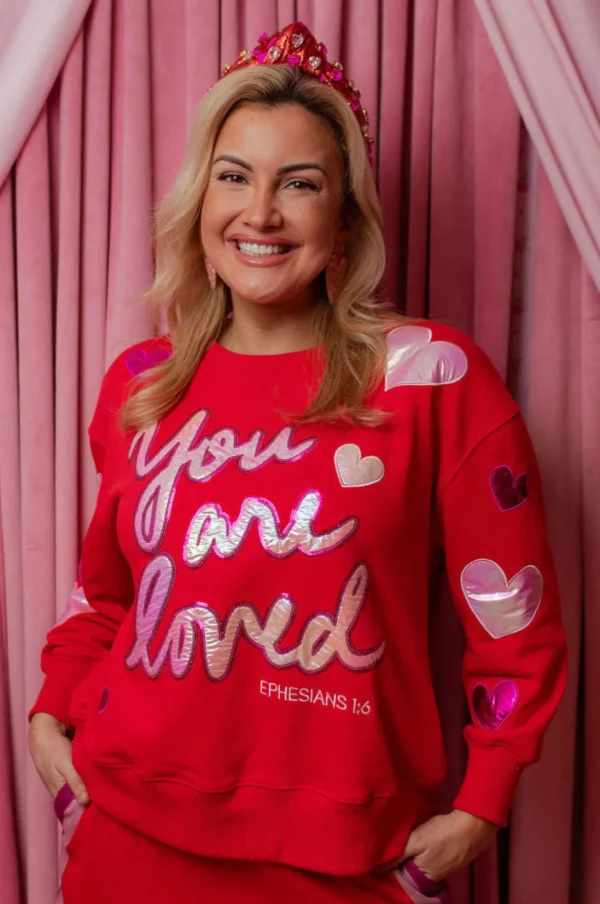 You Are Loved Red Sweatshirt-Brianna Cannon Hot
