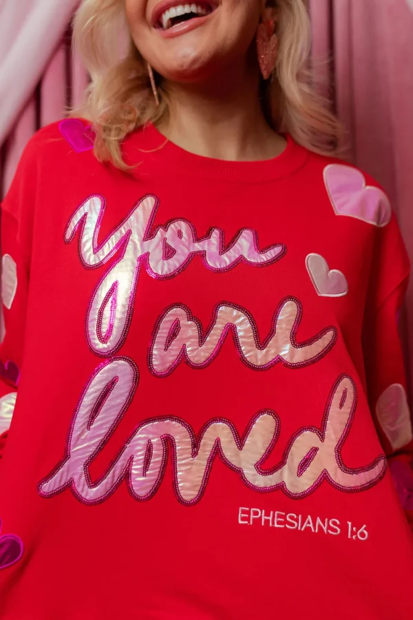 You Are Loved Red Sweatshirt-Brianna Cannon Hot